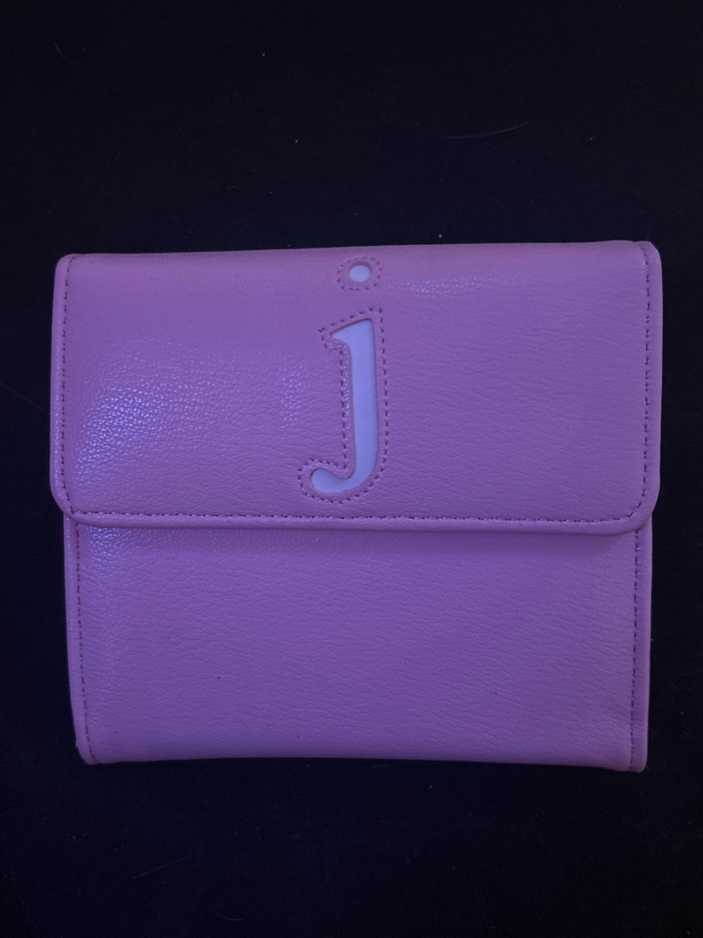 Compact Pink Women's Wallet with J Accent